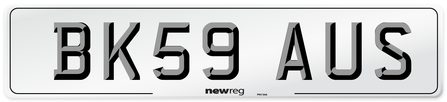 BK59 AUS Number Plate from New Reg